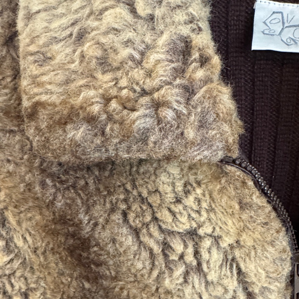 Cozy Brown Shearling Bomber Jacket - image 3